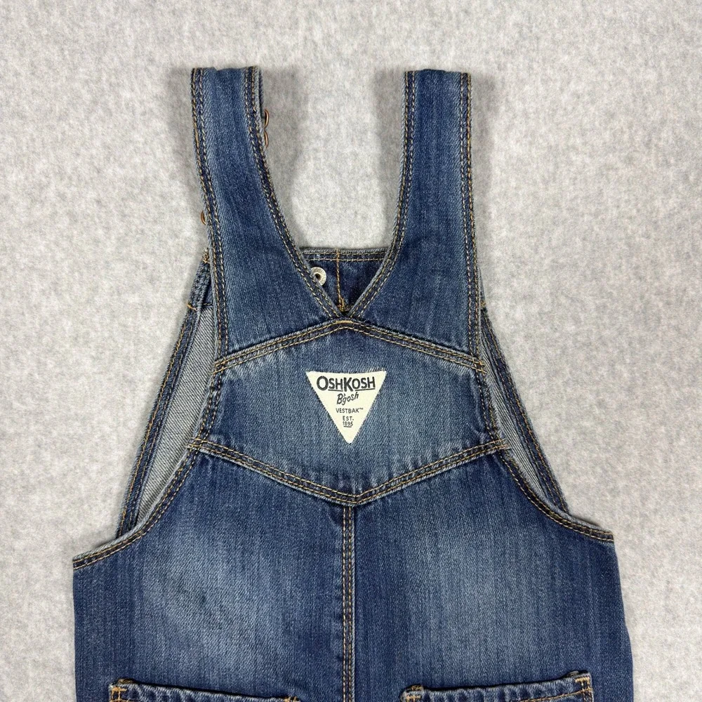OshKosh Bgosh Kids Blue Denim Heart Pocket Overalls 3T OKT23769-3T